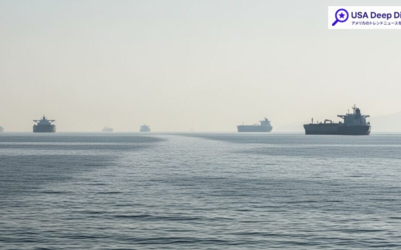 IEA・EIAが警鐘を鳴らすホルムズ海峡封鎖の影響を示す。海上に大きな影響を及ぼす空間が広がる様子を捉えています。